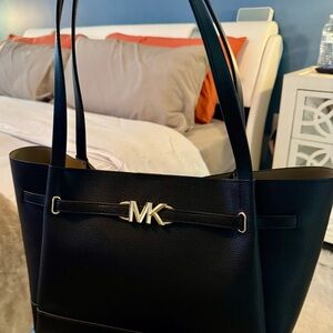 Michael Kors Black Tote with Gold Accents